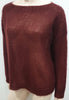 EILEEN FISHER Burgundy Mohair Blend Scoop Neck Loose Knit Jumper Sweater Top M