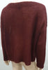 EILEEN FISHER Burgundy Mohair Blend Scoop Neck Loose Knit Jumper Sweater Top M