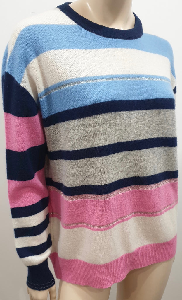 360 CASHMERE TRILOGY Multi Colour Metallic Stripe Knitwear Jumper Sweater Top M