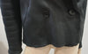 JANE NORRIS Black Lamb Skin Sheepskin Shearling Double Breasted Casual Jacket S