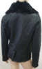 JANE NORRIS Black Lamb Skin Sheepskin Shearling Double Breasted Casual Jacket S