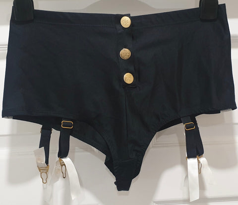 LA PERLA Black White 3 PCE Bikini Top Briefs & Sarong Skirt Beach Swimwear Set