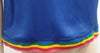 MIRA MIKATI Royal Blue Rainbow Rib Hemline Short Cap Sleeve Blouse Top UK12