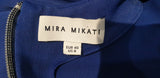 MIRA MIKATI Royal Blue Rainbow Rib Hemline Short Cap Sleeve Blouse Top UK12