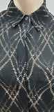 HAUTE HIPPIE Multi-Colour Silk Criss-Cross Pattern Long Sleeve Blouse Shirt Top