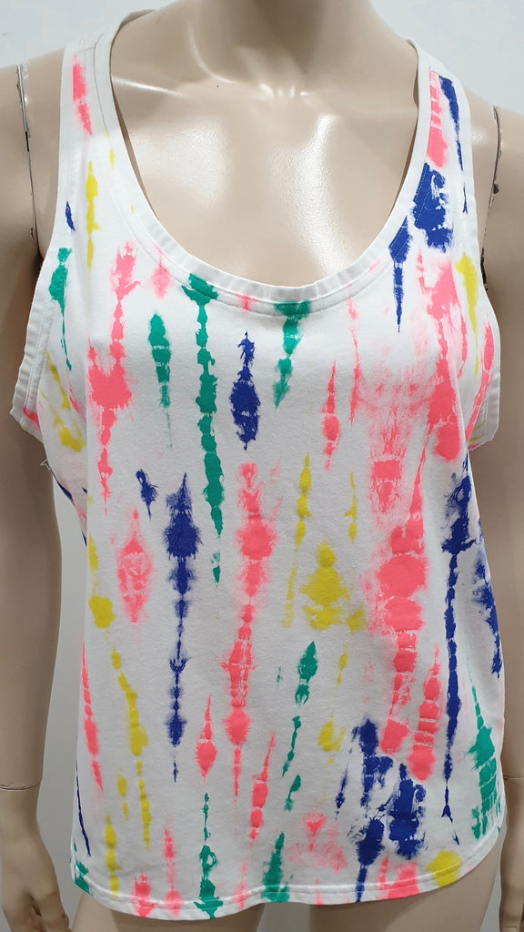 STELLA SPORT ADIDAS White Multi Colour Climalite Activewear Gym Tank Vest Top M