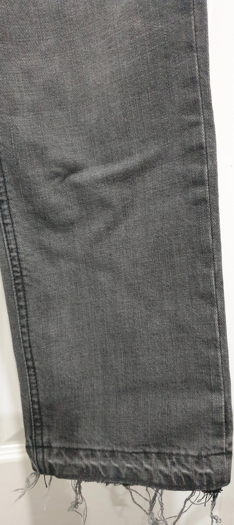 CURRENT ELLIOTT Grey Straight Leg Crop Capri Fray Hem Jeans Trousers Pants Sz:28