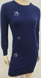 ZADIG & VOLTAIRE Kids Girls Indigo Navy Blue Wool & Cashmere Jumper Dress 12Y XS