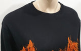 ACNE STUDIOS Black Cotton Blend Orange CARLY FLAME Sweater Sweatshirt Top M