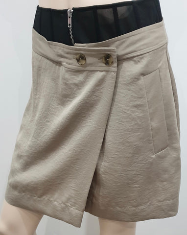 ISABEL MARANT ETOILE Women's Grey Virgin Wool Wrap Short Mini Skirt FR40 UK12