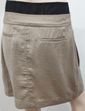 ALEXANDER WANG Beige Cross Over Black Mesh Boned Waistband Mini Skirt 6 UK10