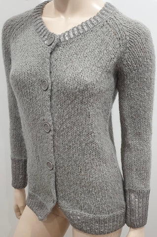 3.1 PHILLIP LIM Grey Cotton Quilted Phoenix Side Zip Casual Sweater Sweatshirt M