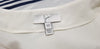 JOIE Cream Navy Blue Silk Round Neck Stripe Hemline Short Cap Sleeve Blouse Top