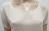 AMERICAN VINTAGE Cream Round Neck Short Sleeve Overturned Cuff Blouse Top S