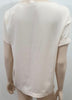 AMERICAN VINTAGE Cream Round Neck Short Sleeve Overturned Cuff Blouse Top S