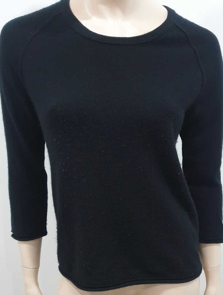 JAMES PERSE LOS ANGELES Womens Black Cashmere 3/4 Sleeve Jumper Sweater Top 2; M