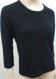 JAMES PERSE LOS ANGELES Womens Black Cashmere 3/4 Sleeve Jumper Sweater Top 2; M