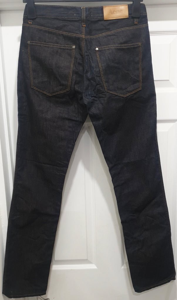 ACNE Unisex Cotton Denim Blue Grey Straight Leg Casual Jeans Trousers Pants 31/3