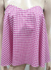 CAROLINE CONSTAS Pink White Cotton Checked Flared Corset Bustier Top M BNWT