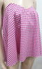 CAROLINE CONSTAS Pink White Cotton Checked Flared Corset Bustier Top M BNWT