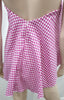 CAROLINE CONSTAS Pink White Cotton Checked Flared Corset Bustier Top M BNWT