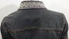 ISABEL MARANT ETOILE Charcoal Grey Cotton Beaded Collar Denim Jacket 36 UK8