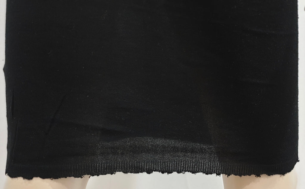ZADIG & VOLTAIRE Black Plunge V Neck Short Cap Sleeve Bodycon Jersey Dress S