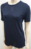 ACNE STUDIOS Womens Navy Blue Lyocell Semi Sheer Short Sleeve T-Shirt Tee Top XS