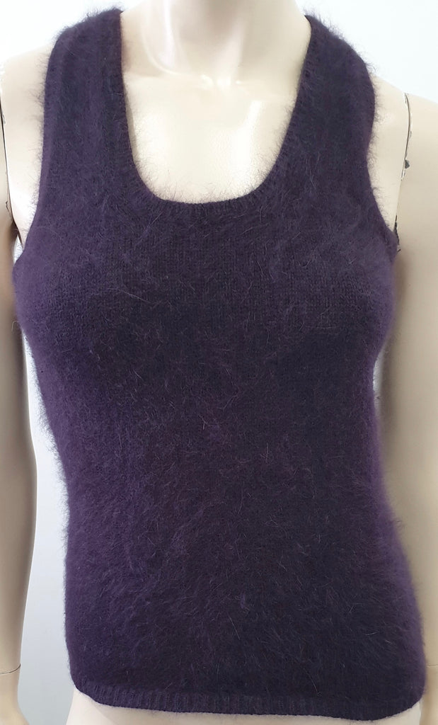 ALEXANDER MCQUEEN Purple Angora Blend Sleeveless Knitwear Jumper Sweater M