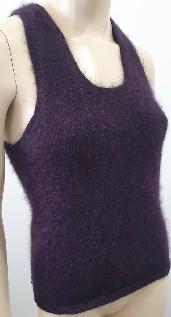 ALEXANDER MCQUEEN Purple Angora Blend Sleeveless Knitwear Jumper Sweater M