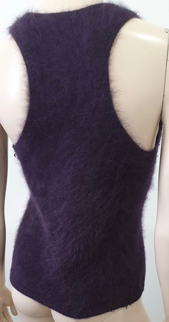 ALEXANDER MCQUEEN Purple Angora Blend Sleeveless Knitwear Jumper Sweater M