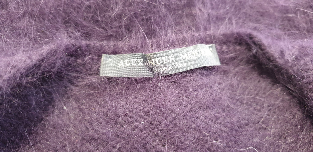 ALEXANDER MCQUEEN Purple Angora Blend Sleeveless Knitwear Jumper Sweater M