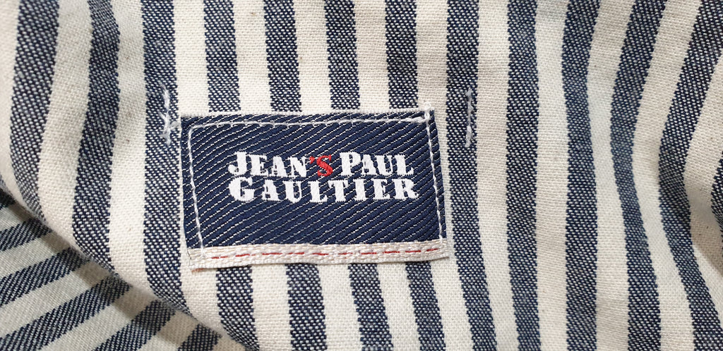 JEAN'S PAUL GAULTIER Navy Cream Cotton Stripe Double Breasted Blazer Jacket 44