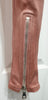 BALMAIN PARIS Pale Pink Skinny Lambskin Leather Biker Trousers Pants 38 UK10