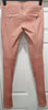 BALMAIN PARIS Pale Pink Skinny Lambskin Leather Biker Trousers Pants 38 UK10