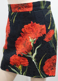 DOLCE & GABBANA Black Red & Green Bold Floral Print Short Mini Skirt IT40 UK8