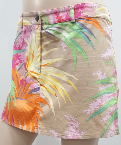 VERSACE JEANS COUTURE White & Lilac Panel Linen Blend Summer Pencil Skirt 32/46