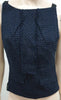 ROLAND MOURET Midnight Blue Black Textured Sheer Panelled Sleeveless Top UK12
