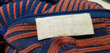 PETER PILOTTO Orange & Navy Cotton Ribbed Knitwear Mini Short Jumper Dress M