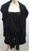 MARITHE FRANCOIS GIRBAUR DE JEAN Black Wool Large Collar Pleated Jacket Coat L