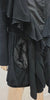 MARITHE FRANCOIS GIRBAUR DE JEAN Black Wool Large Collar Pleated Jacket Coat L