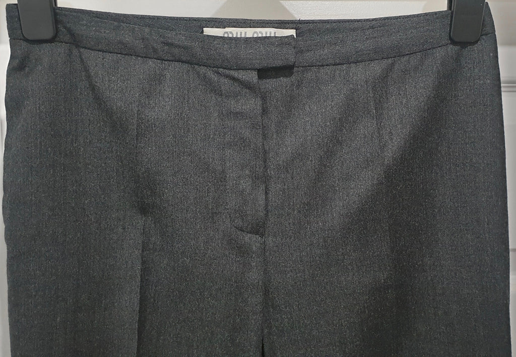 MIU MIU Women's Virgin Wool Formal Slim Tapered Leg Trousers Pants 44 UK12