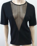 AHILYA Black Cashmere Blend Fine Knitwear Short Sleeve Jumper Sweater Top M