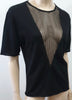 AHILYA Black Cashmere Blend Fine Knitwear Short Sleeve Jumper Sweater Top M