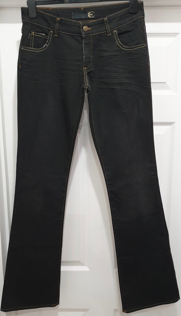 JUST CAVALLI Blue Cotton Blend Flare Bootcut Branded Denim Jeans Pants 28/42