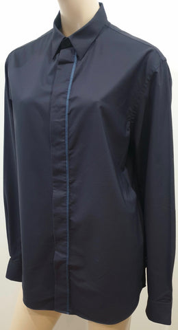 GIORGIO ARMANI Midnight Blue Black 100% Cashmere Chunky Knit Cardigan Top Sz:54