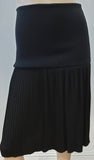 GIVENCHY PARIS Black Wide Width Waistband Pleated Knee Length Skirt Sz:34