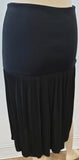 GIVENCHY PARIS Black Wide Width Waistband Pleated Knee Length Skirt Sz:34