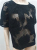 ISABEL MARANT ETOILE Black Cotton Floral Sheer Net Short Sleeve Blouse Top S