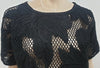 ISABEL MARANT ETOILE Black Cotton Floral Sheer Net Short Sleeve Blouse Top S